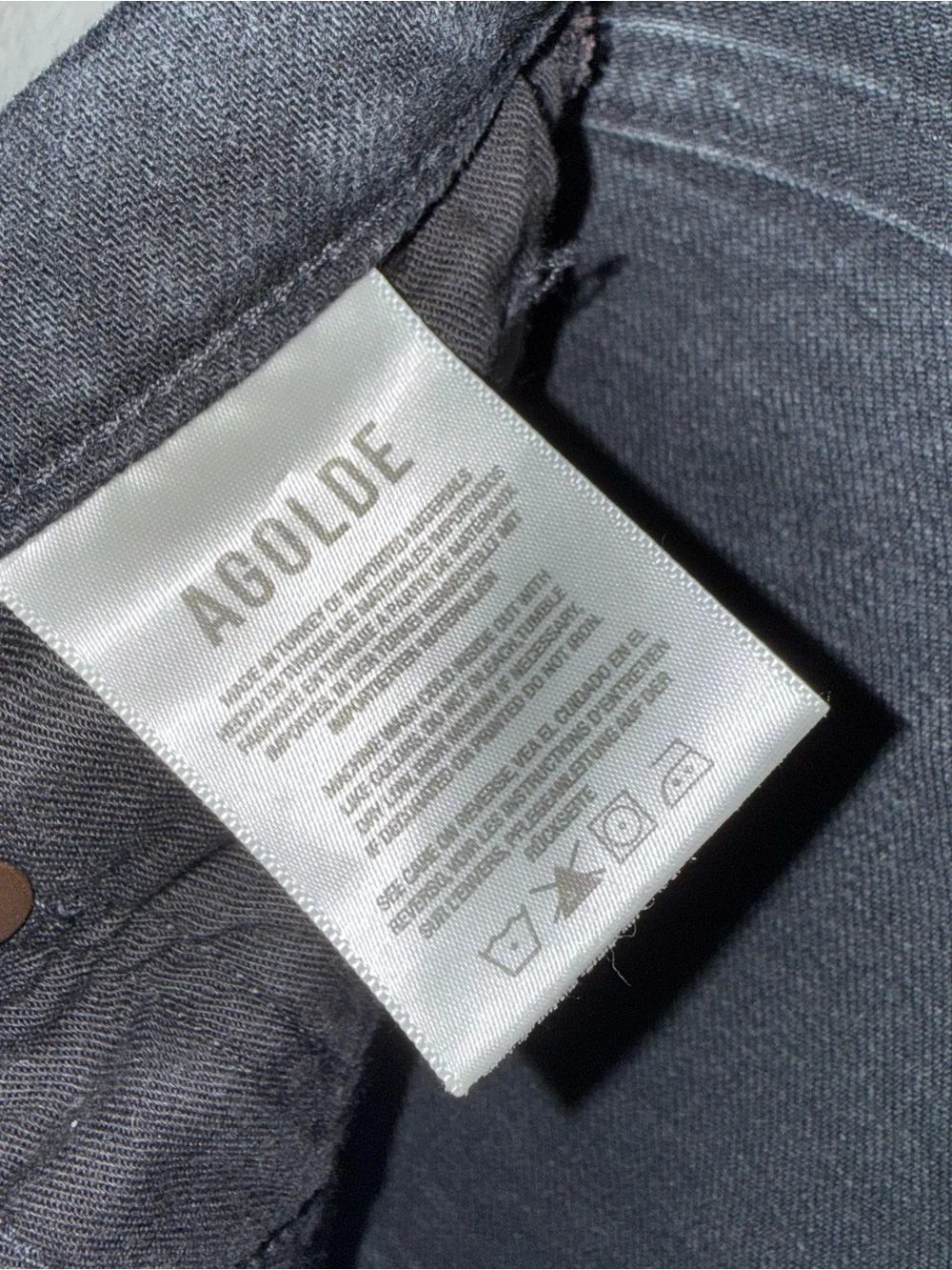 AGOLDE Nico High Rise Slim Fit Jeans Cassette Black Distressed Knee Size 26